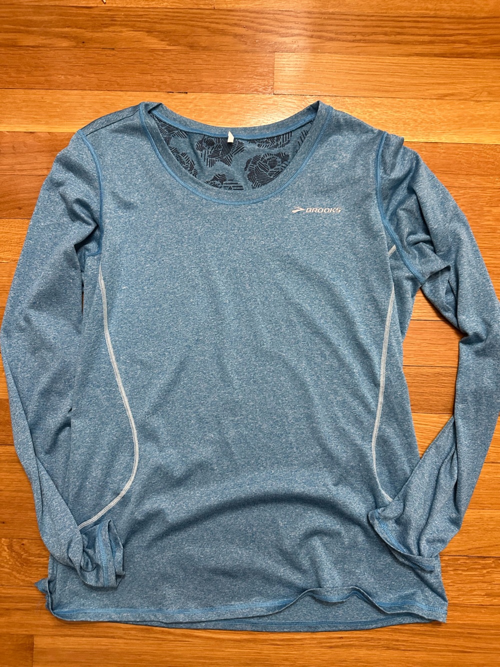 Brooks Women’s Size Large Teal/Blue Heather Long Sleeve Running Shirt